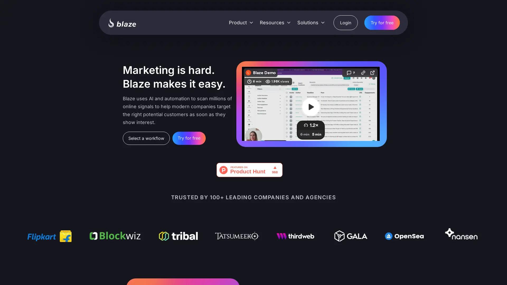 Blaze screenshot