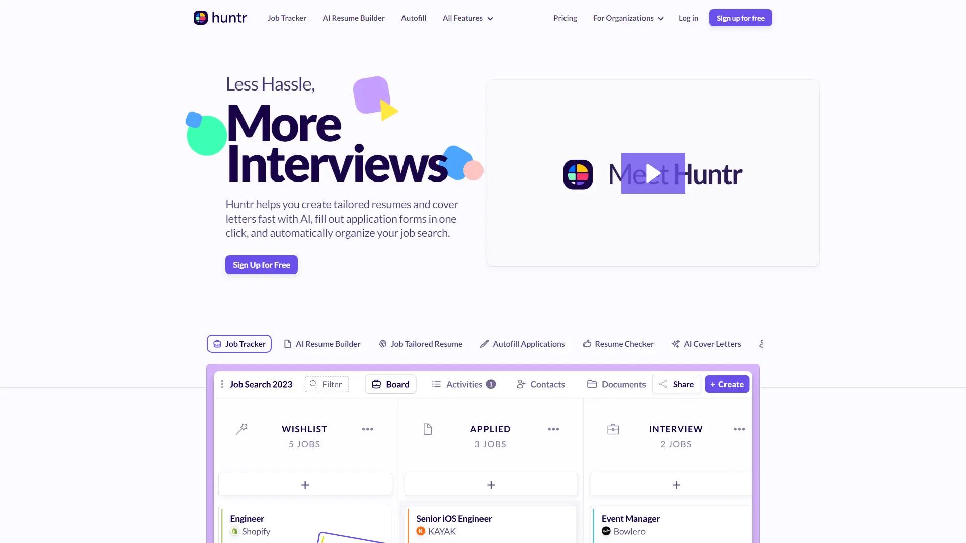 Huntr screenshot