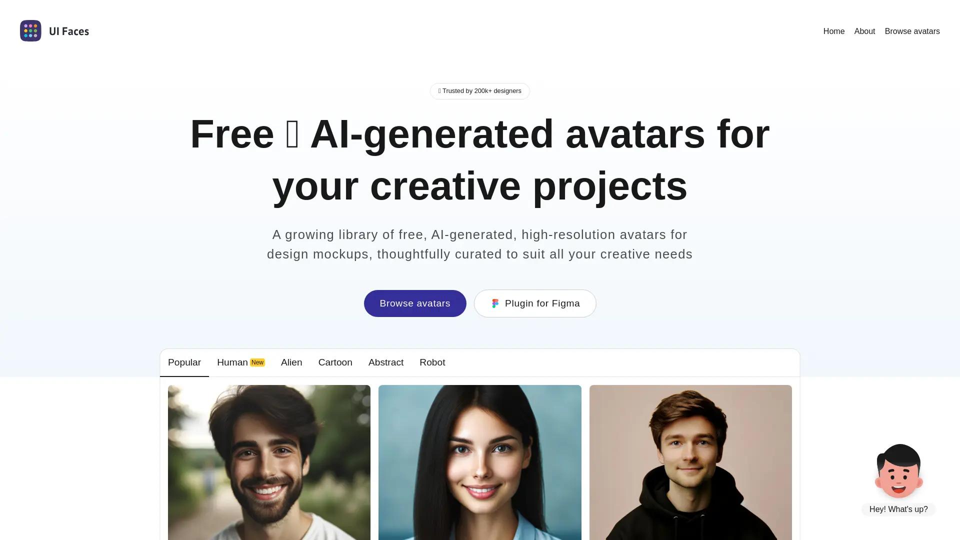 UI Faces screenshot