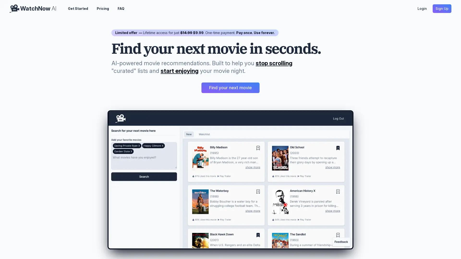 WatchNow AI screenshot