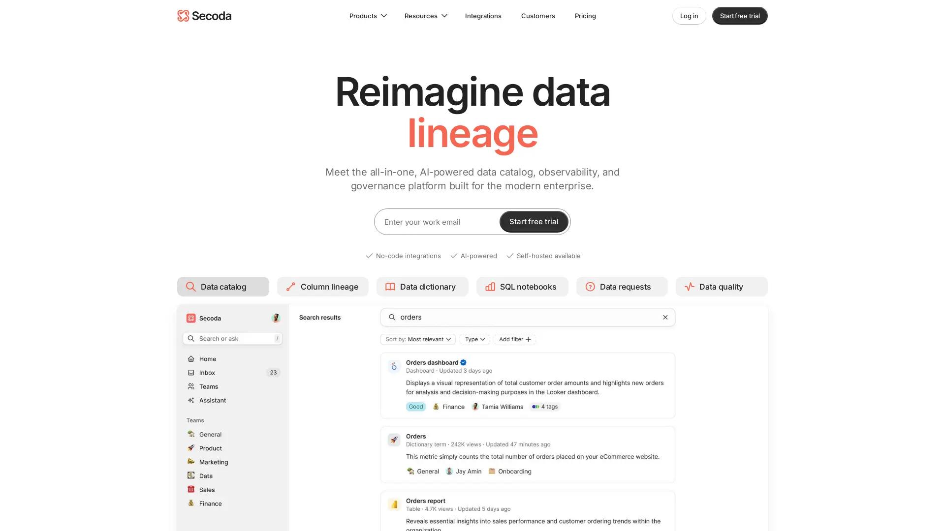 Secoda screenshot