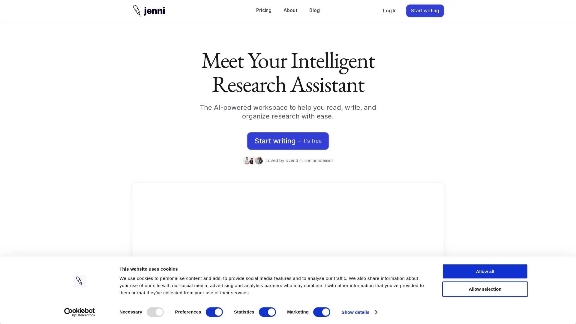 Jenni AI screenshot