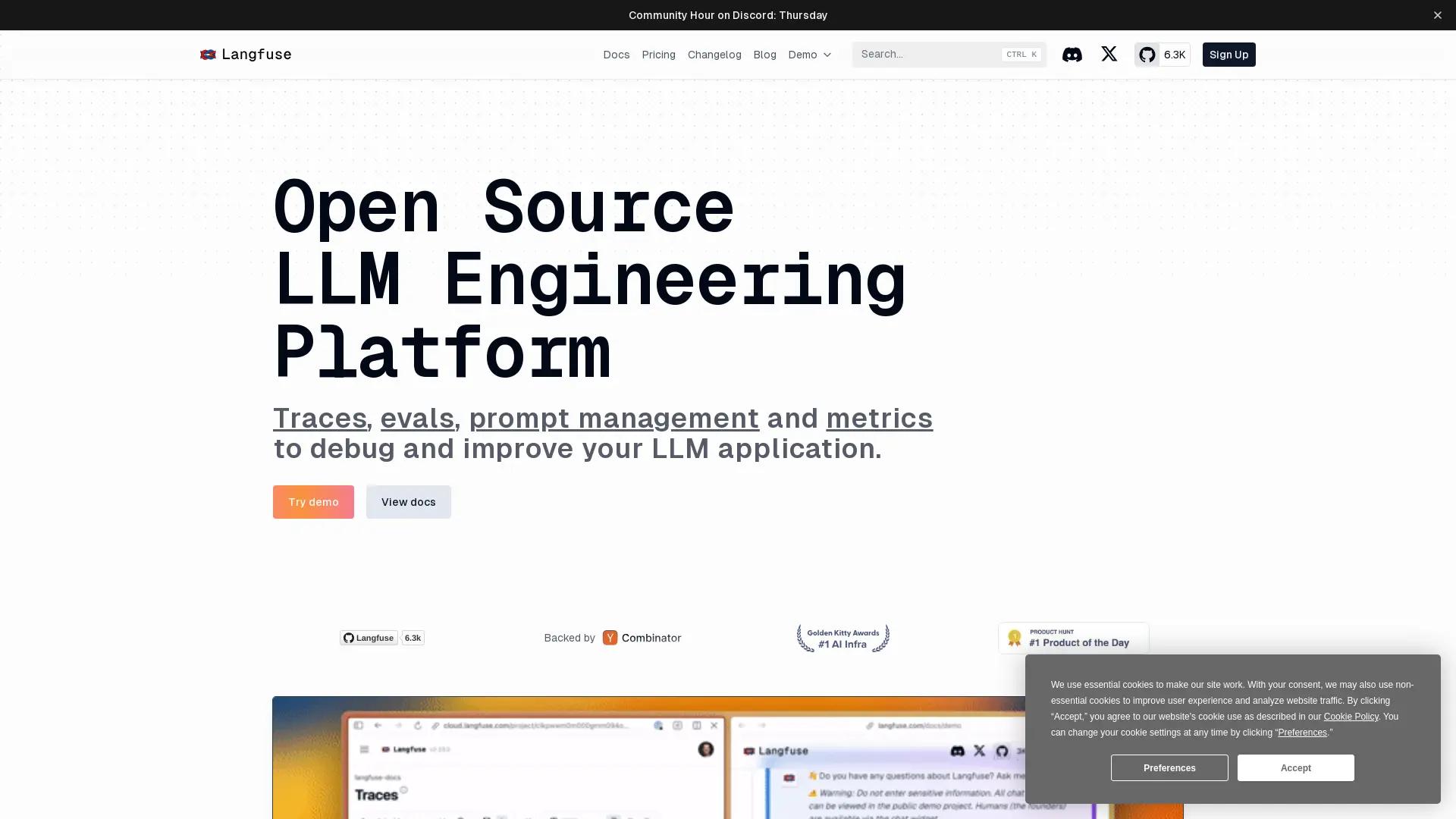 Langfuse screenshot