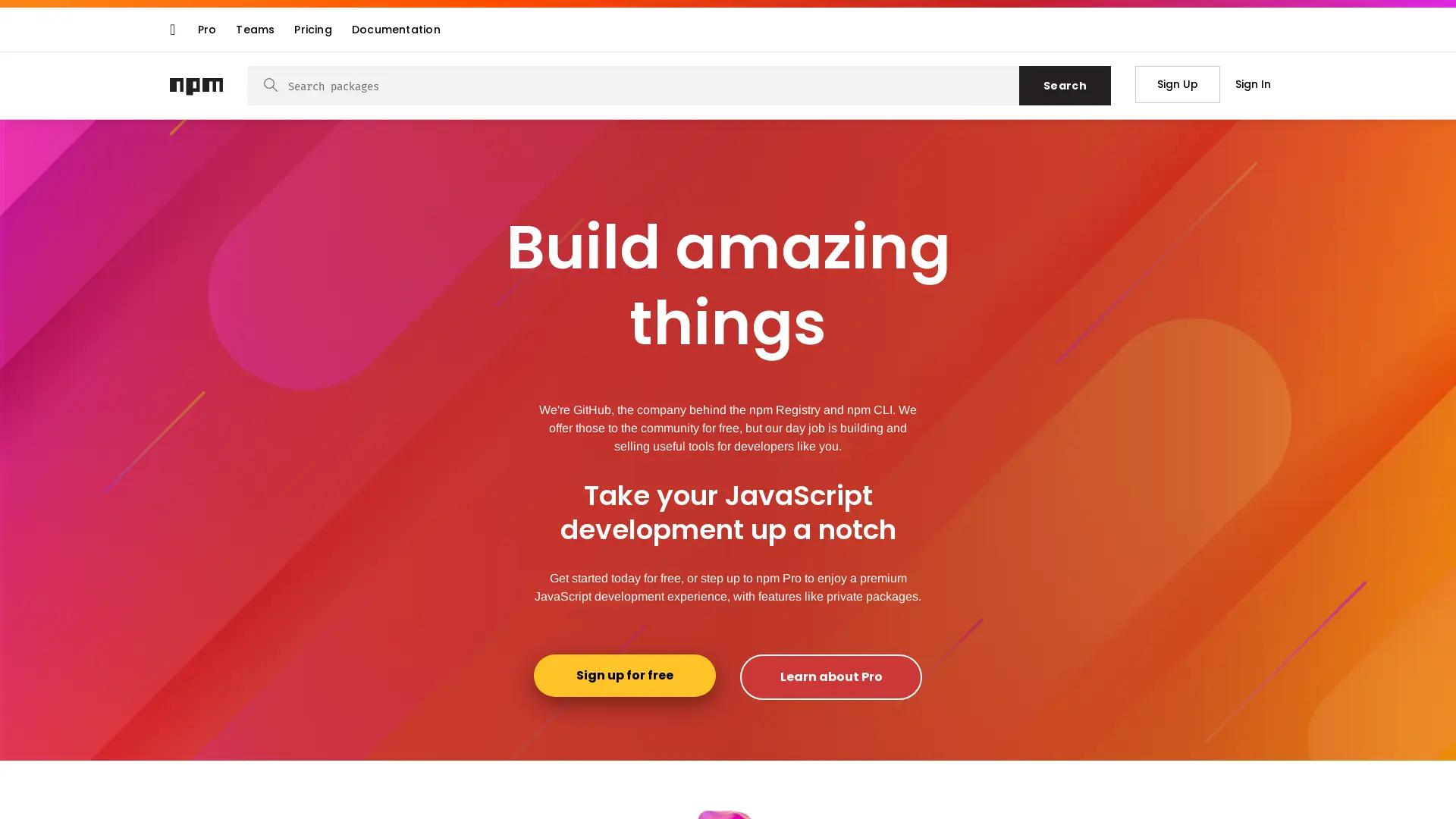 npm screenshot