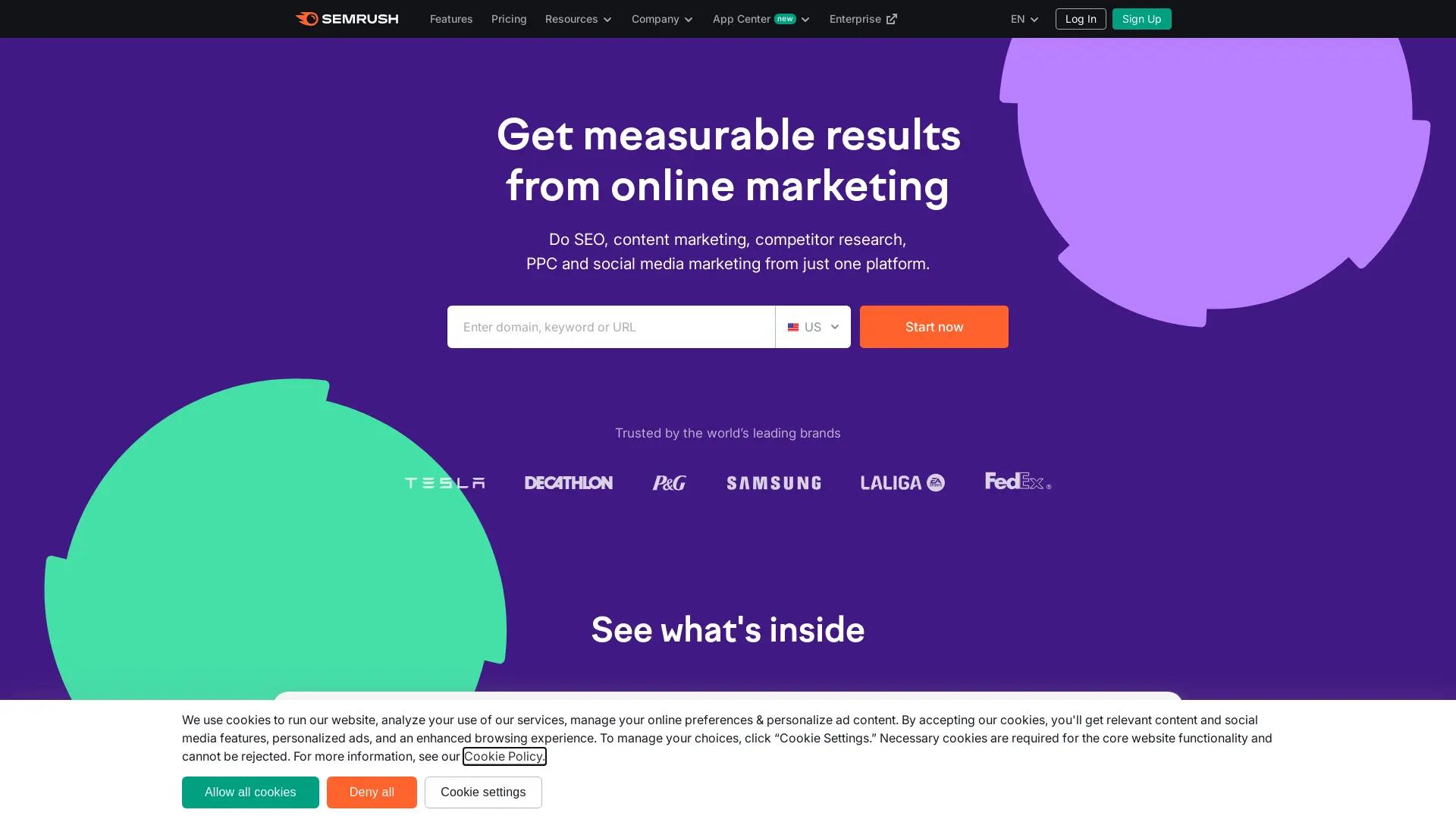 Semrush screenshot