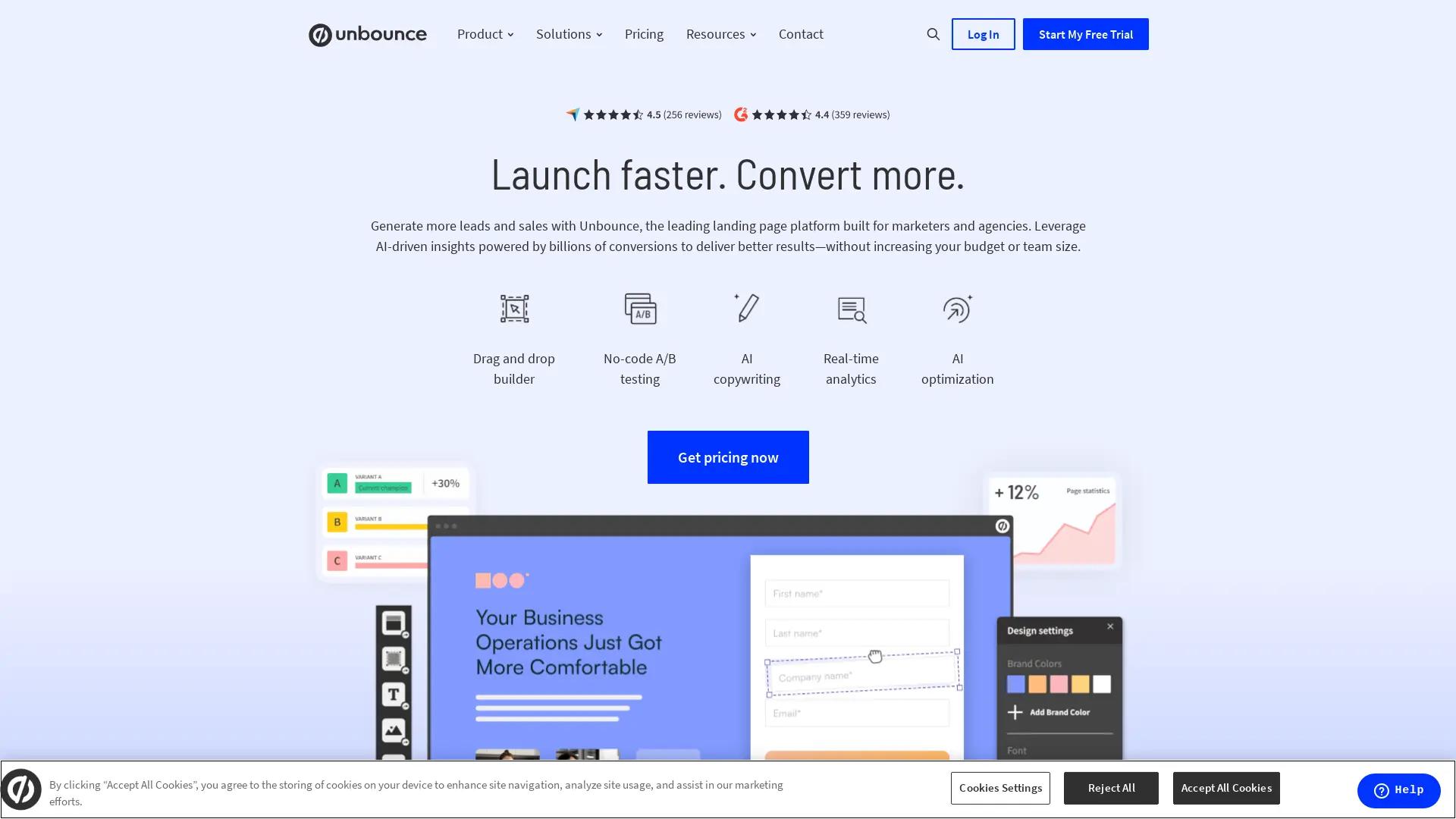 Unbounce screenshot