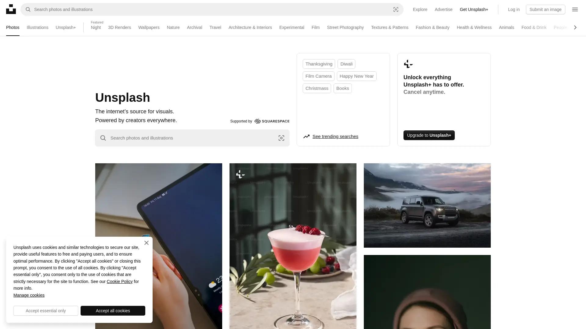 Unsplash screenshot