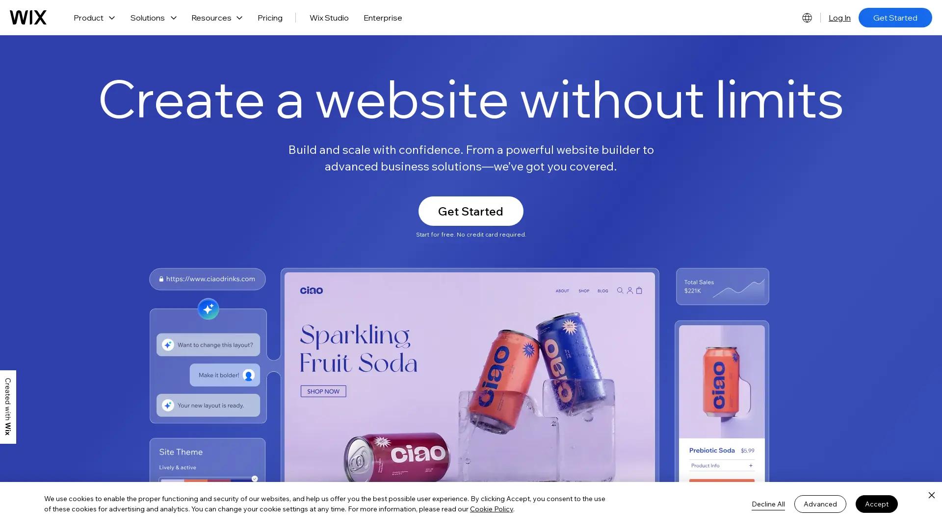 Wix screenshot