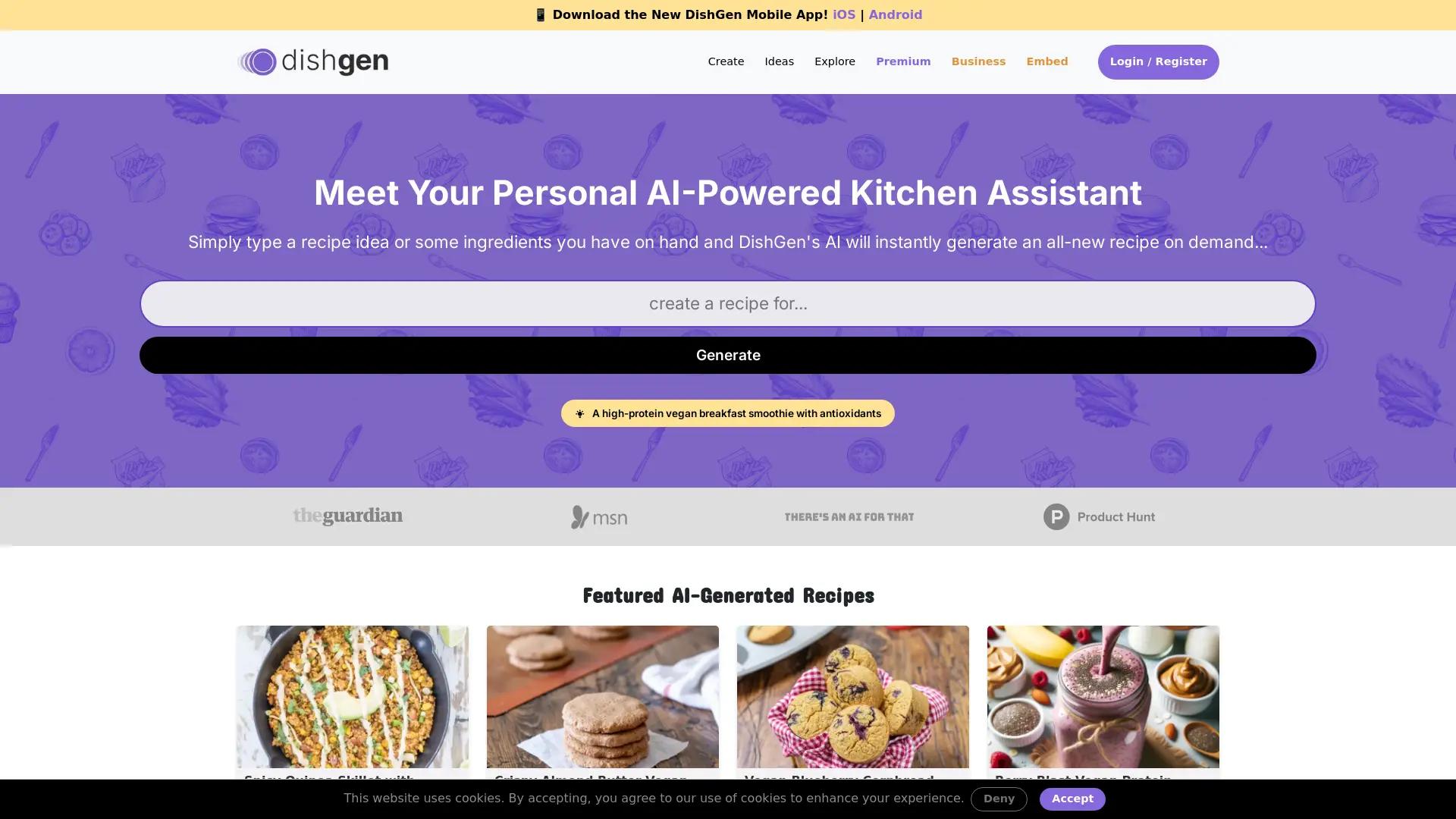 DishGen screenshot