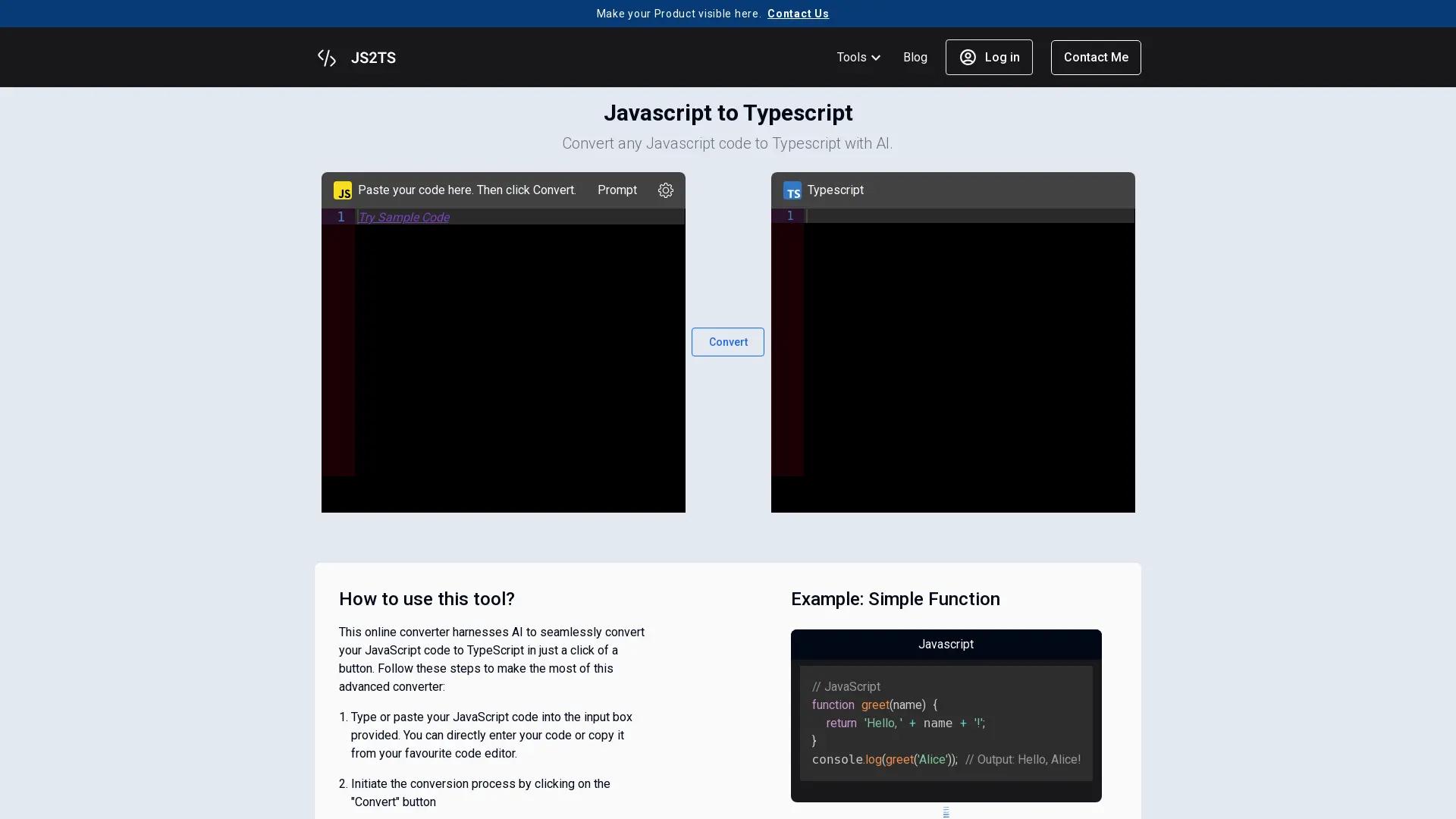 JS2TS screenshot