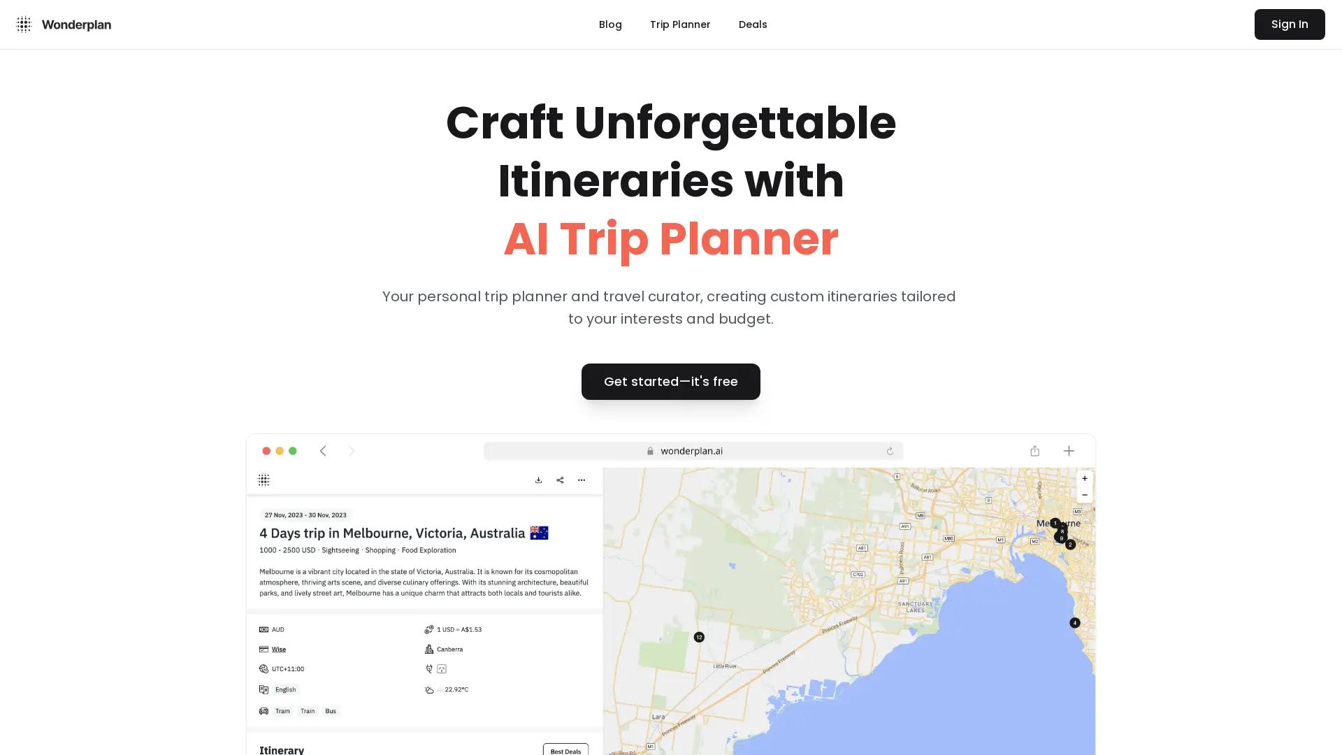 Wonderplan screenshot