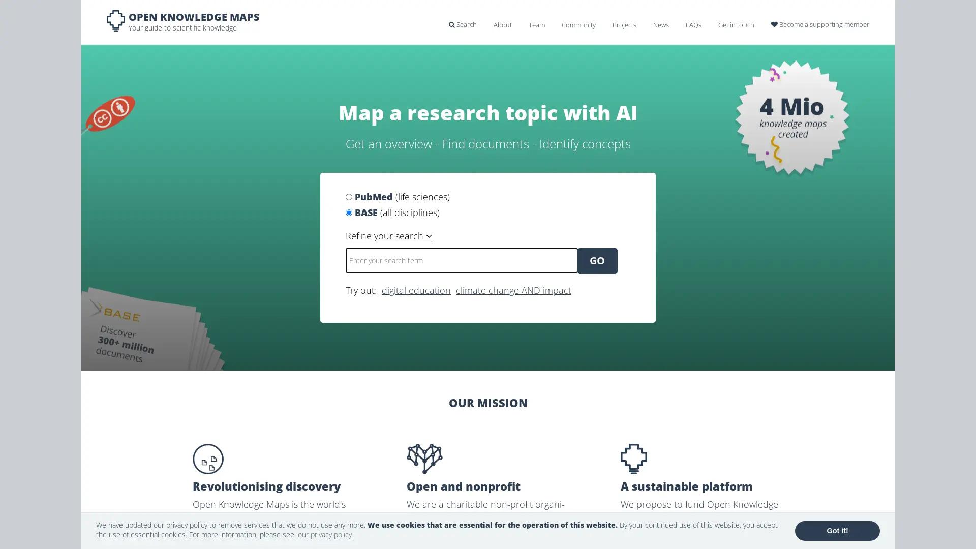 Openknowledgemaps.Org screenshot
