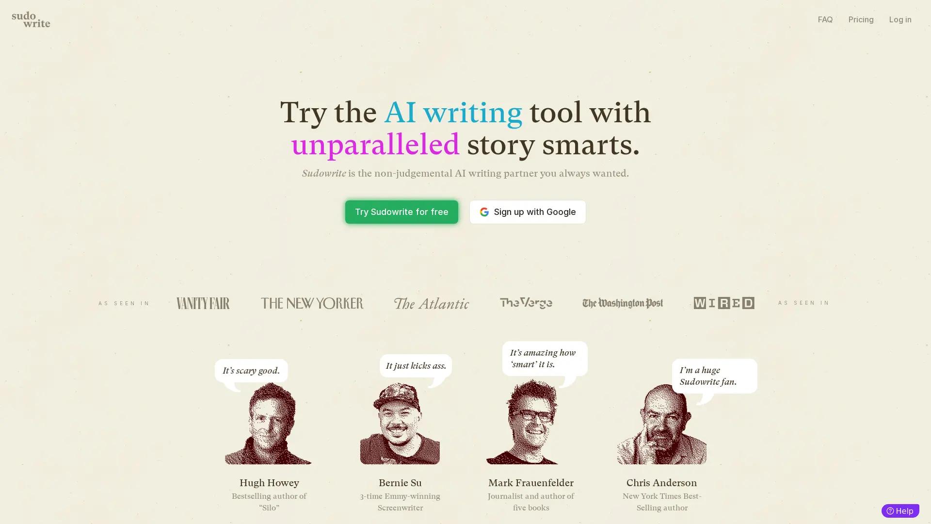 Sudowrite screenshot