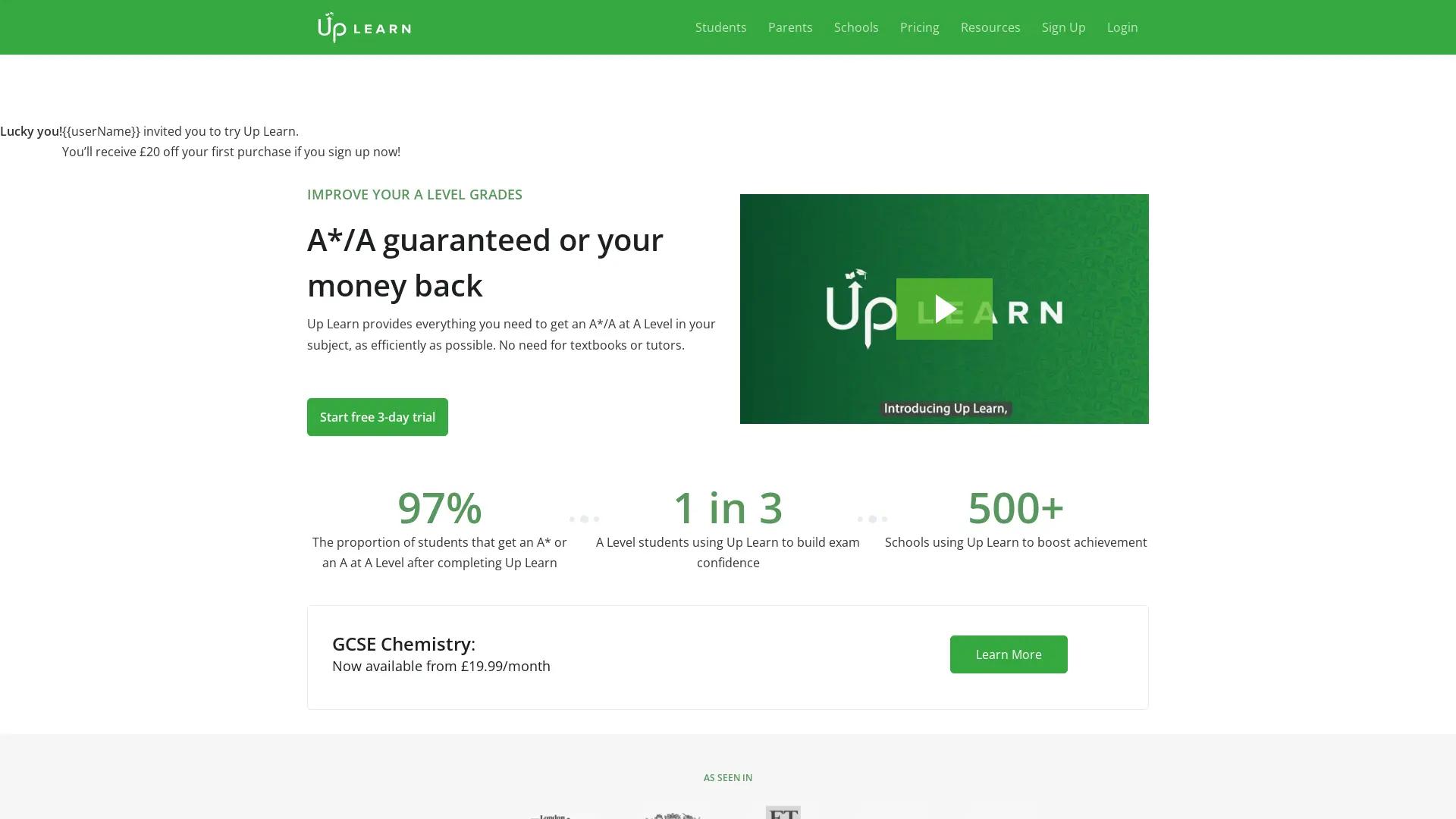 Up Learn screenshot