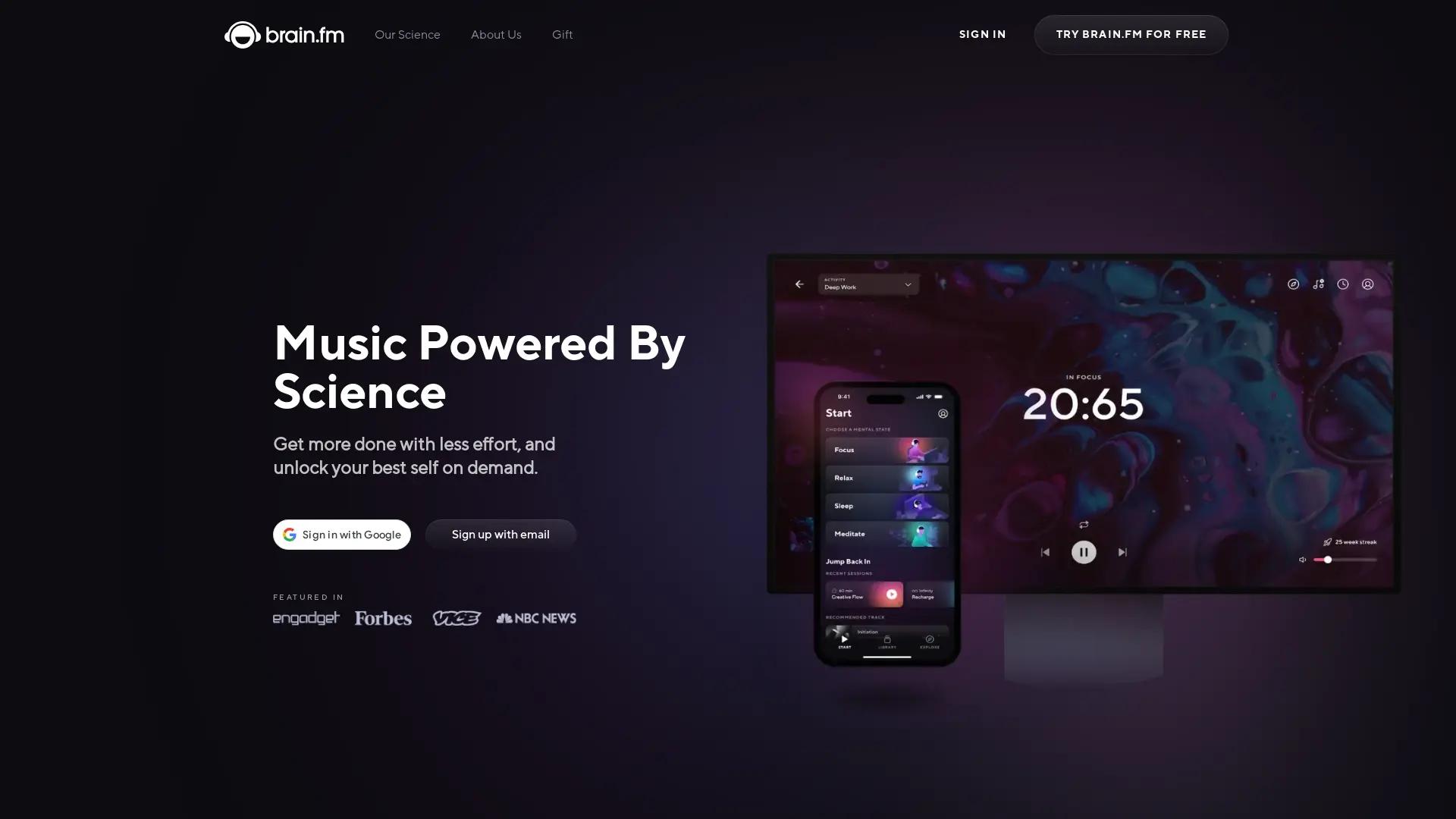 Brain.fm screenshot