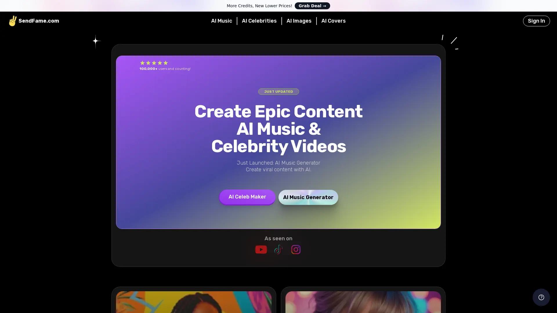 Sendfame screenshot