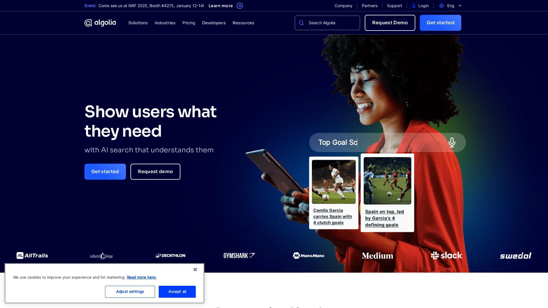 Algolia screenshot