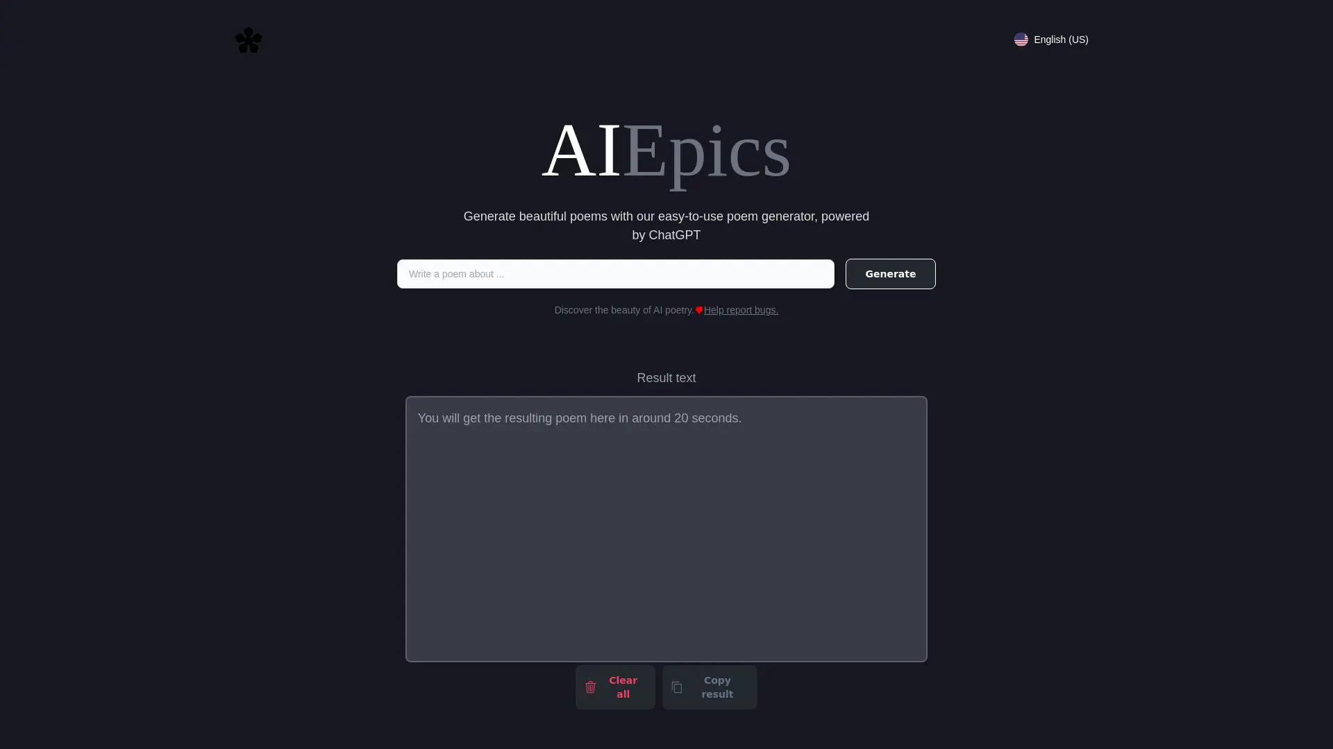 Poem Generator screenshot