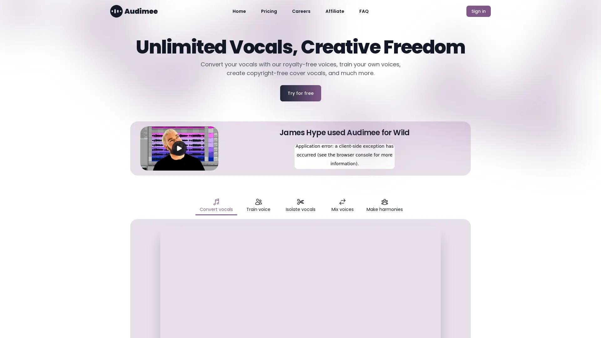 Audimee screenshot