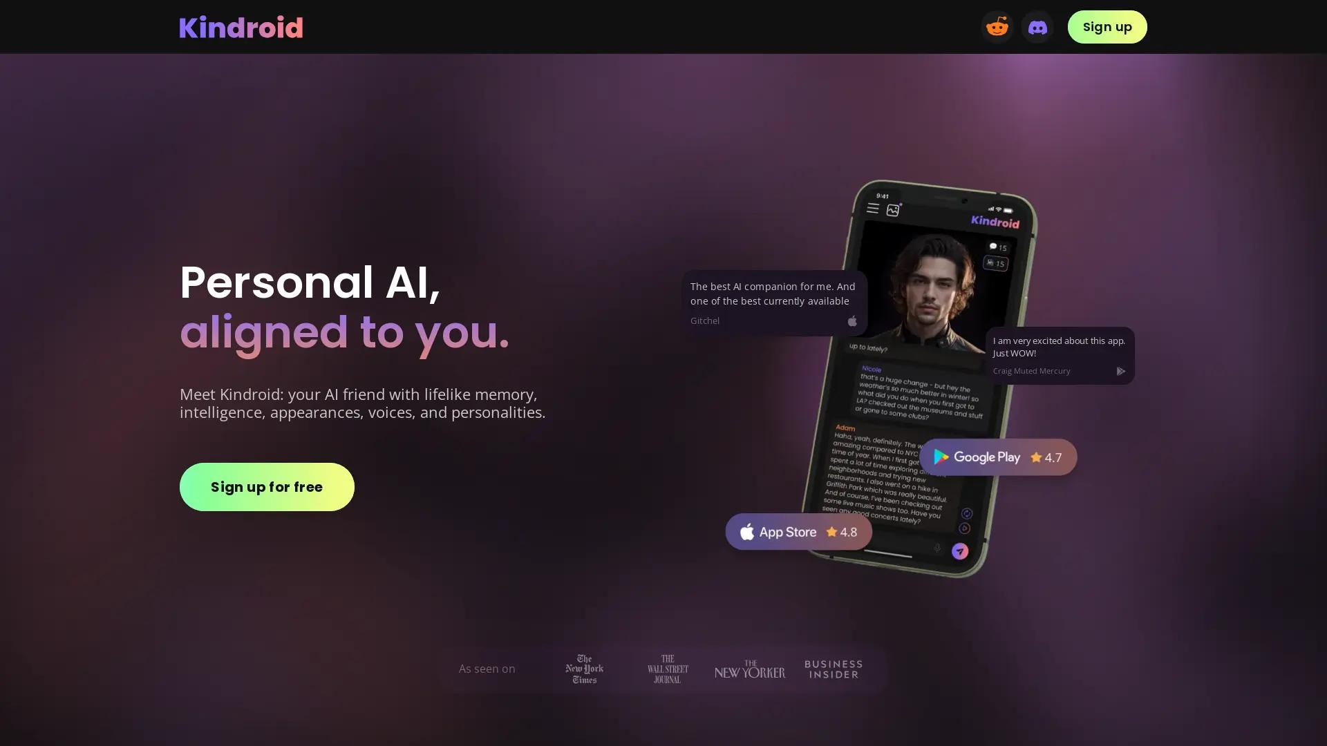 Kindroid screenshot