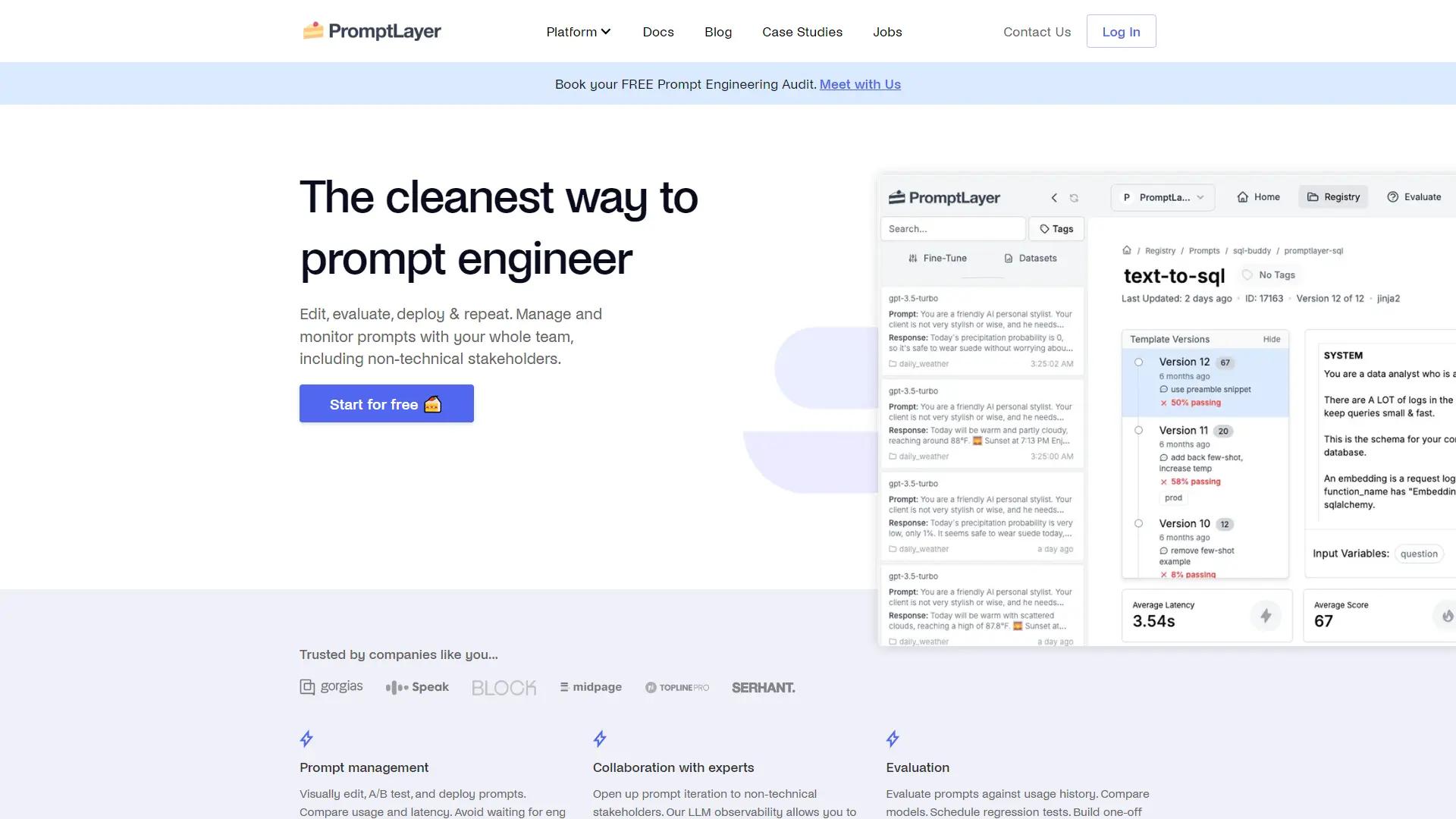 PromptLayer screenshot