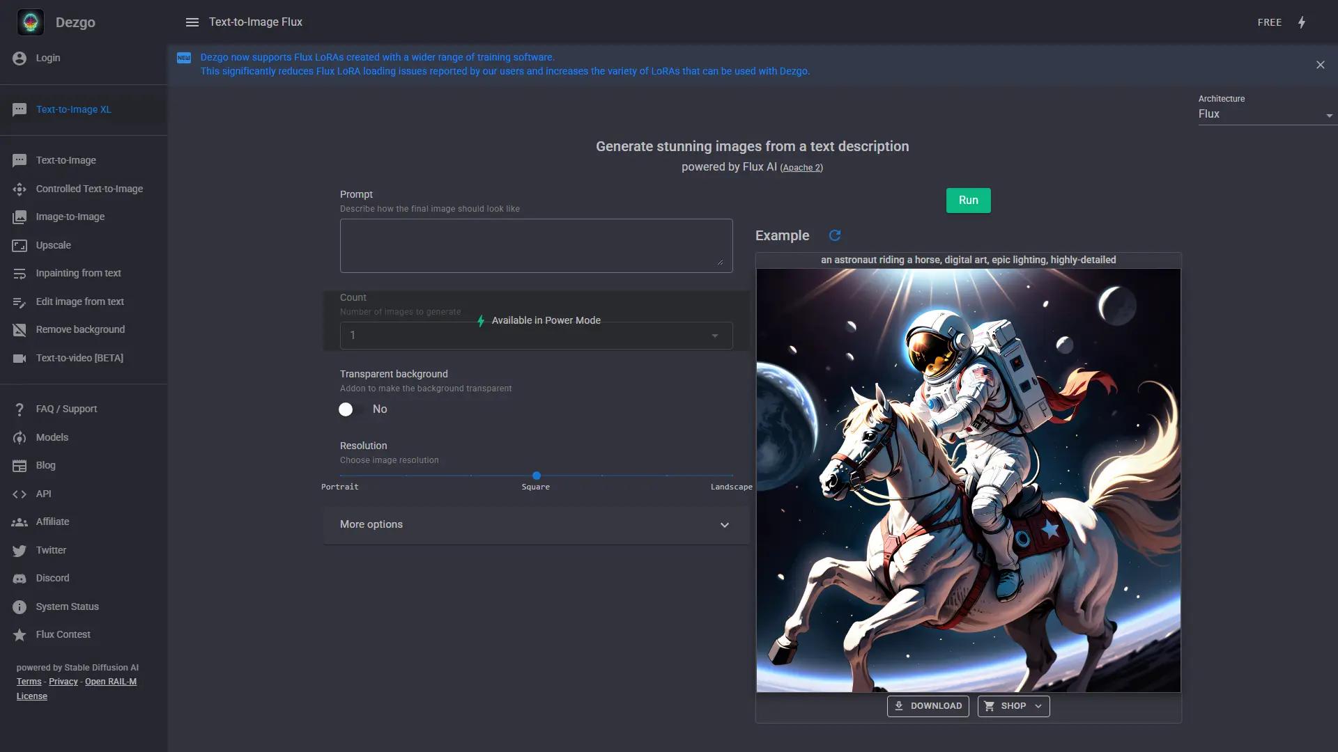 Dezgo screenshot