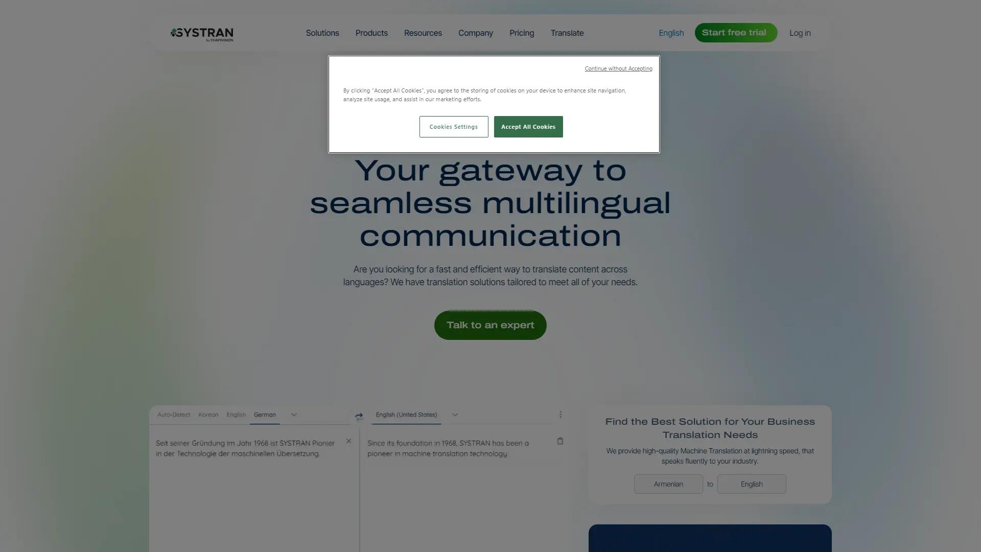SYSTRAN screenshot