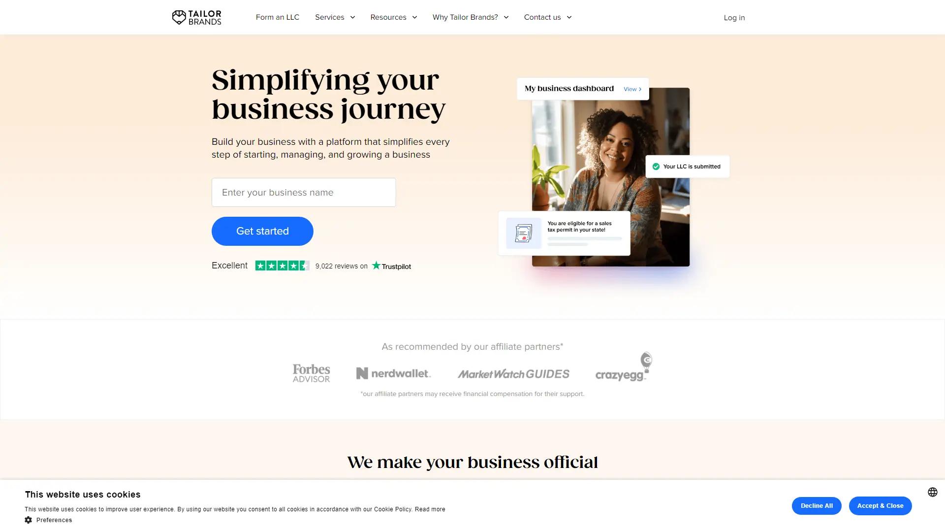 Tailor Brands screenshot