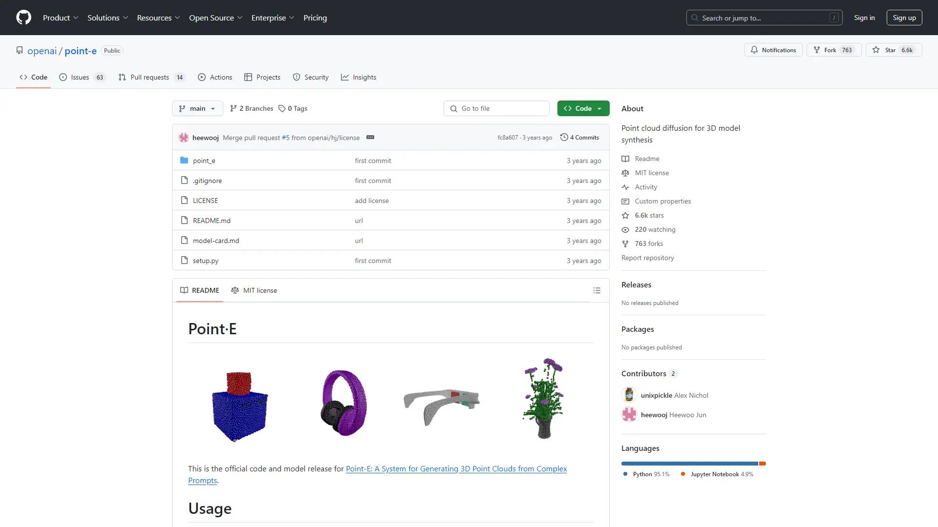 Point-E screenshot