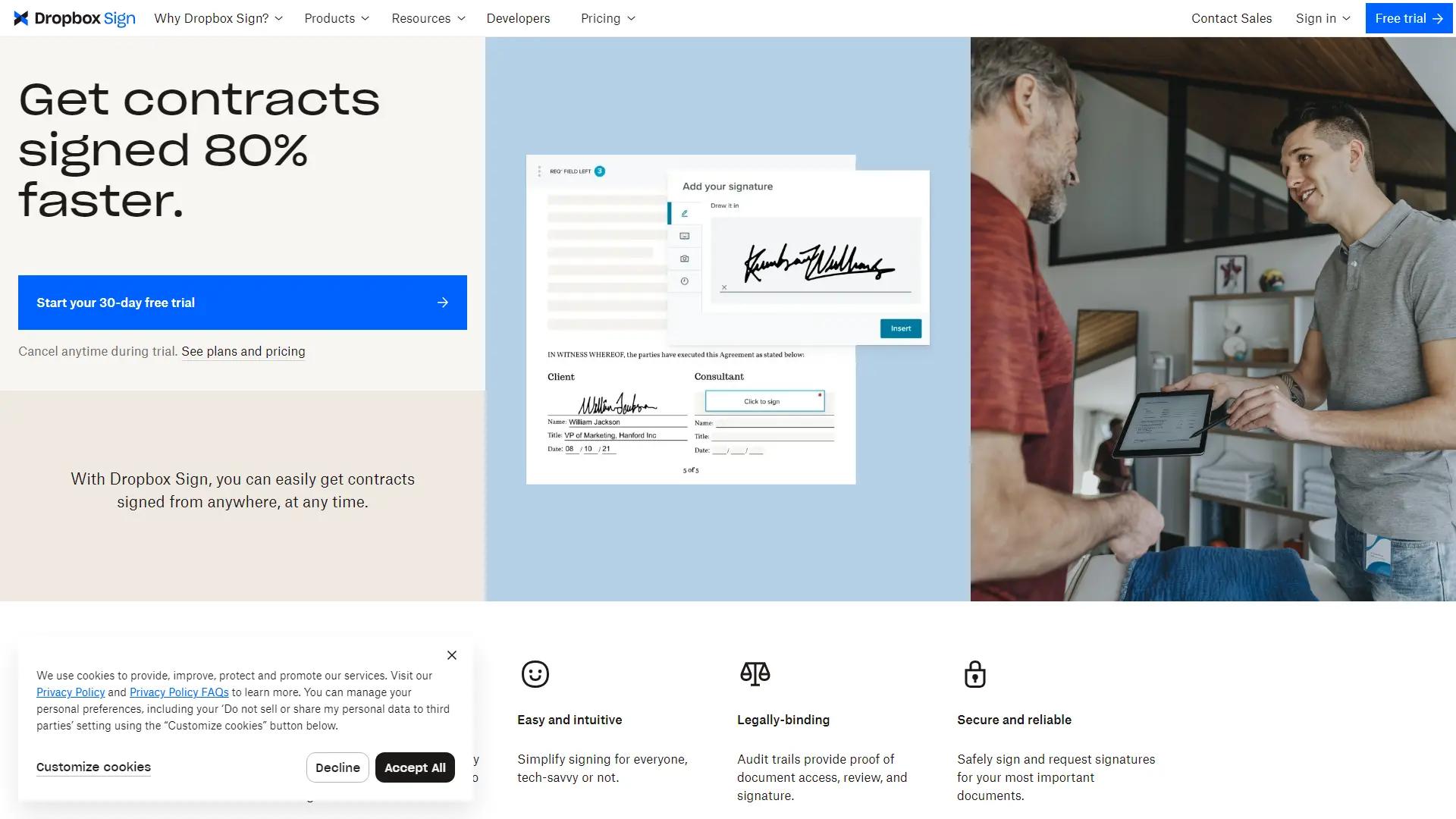 HelloSign screenshot