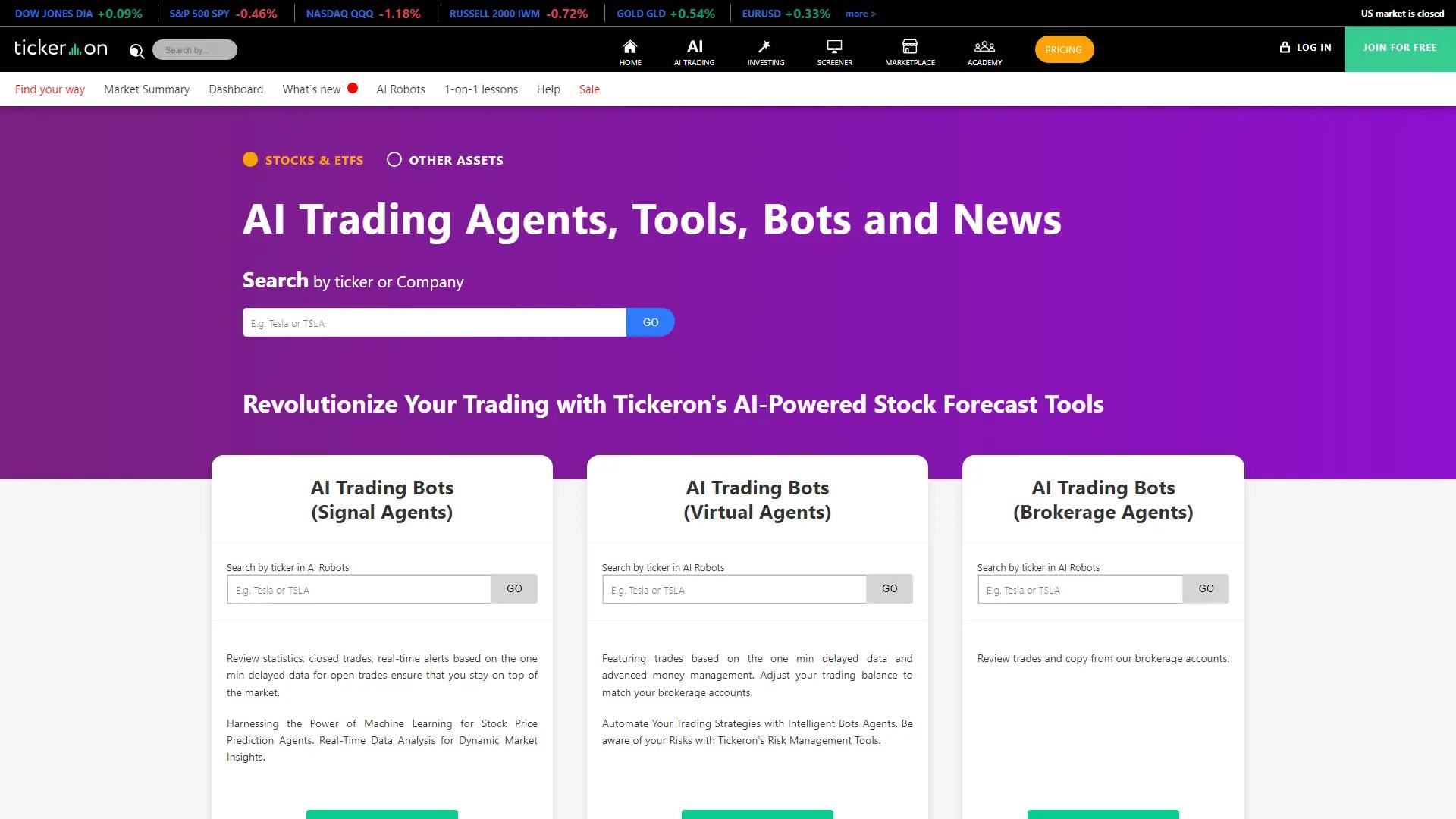 Tickeron screenshot
