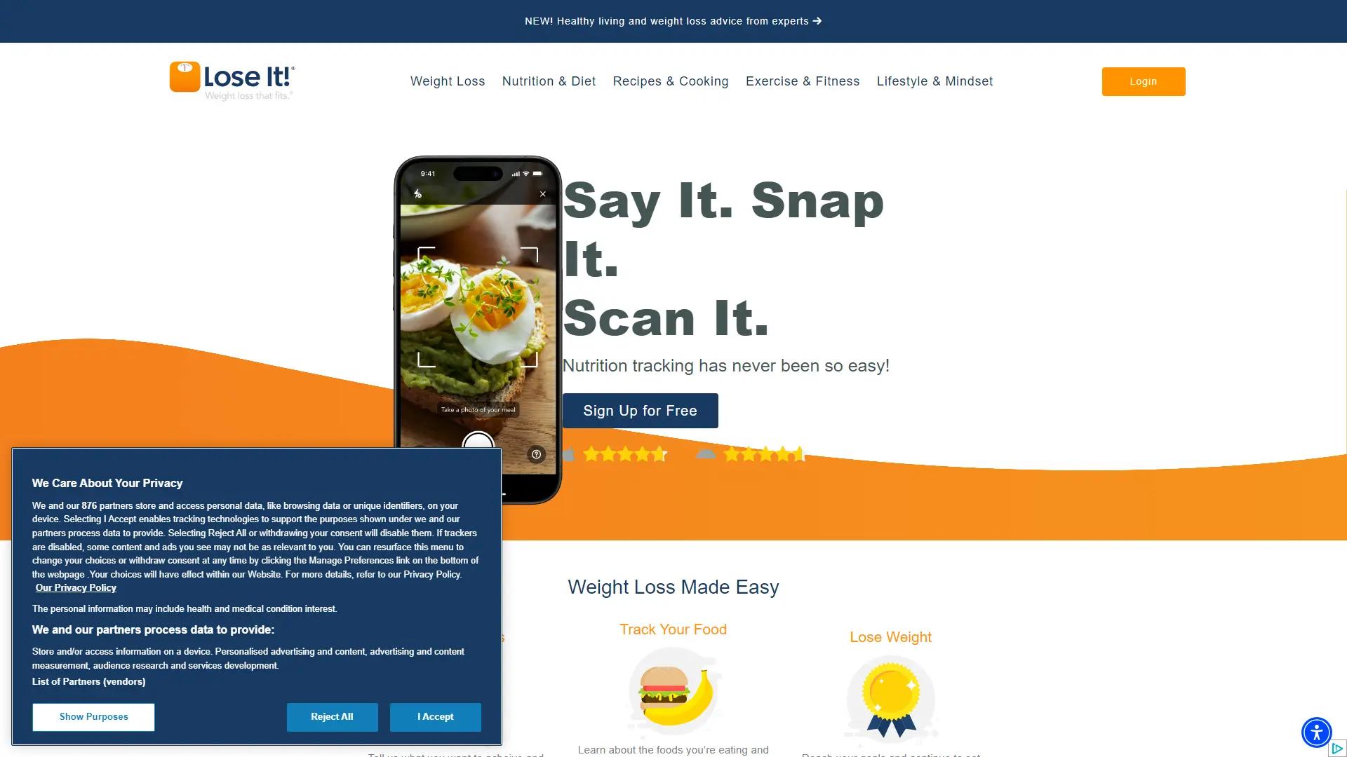 Loseit screenshot