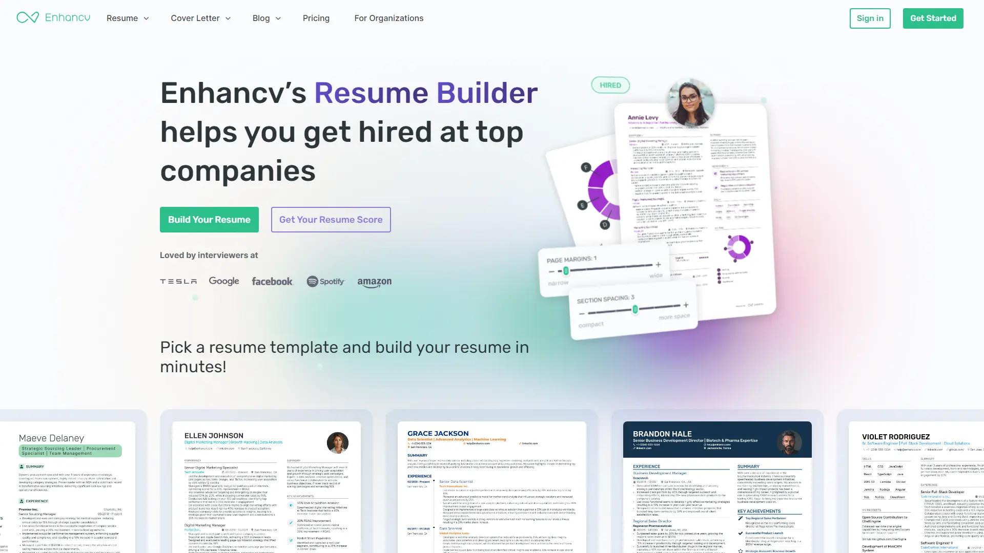 Enhancv screenshot