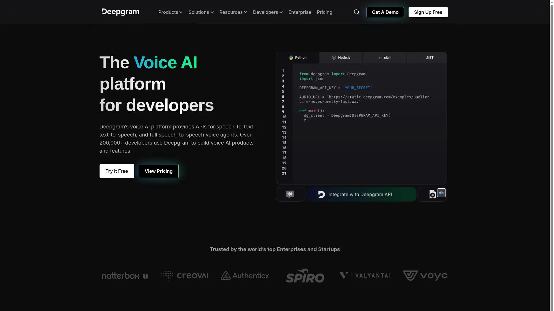 Deepgram screenshot