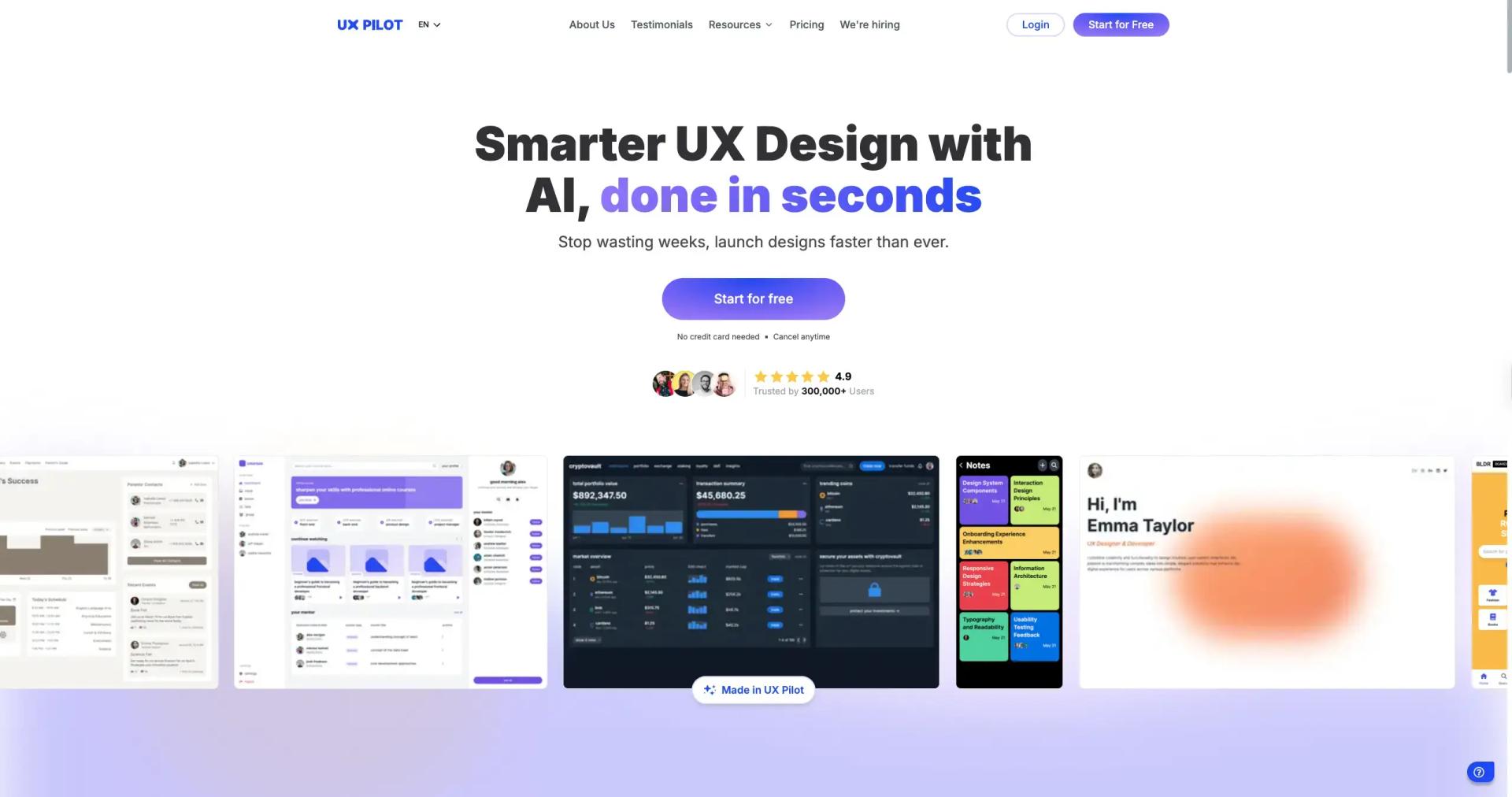 UX Pilot screenshot