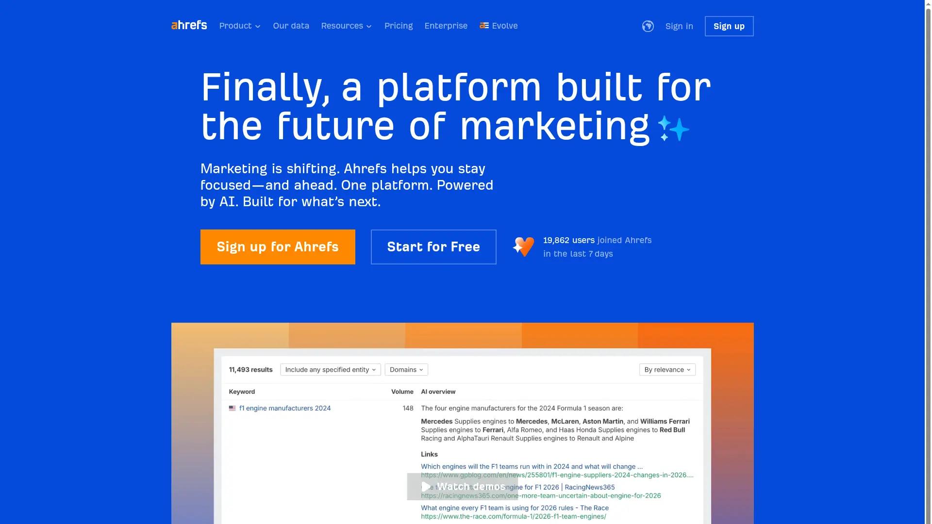 Ahrefs screenshot