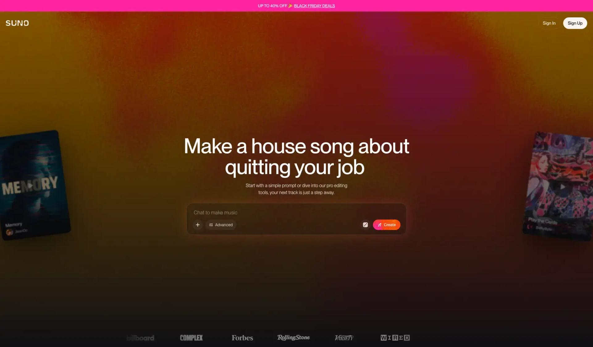 Suno AI screenshot