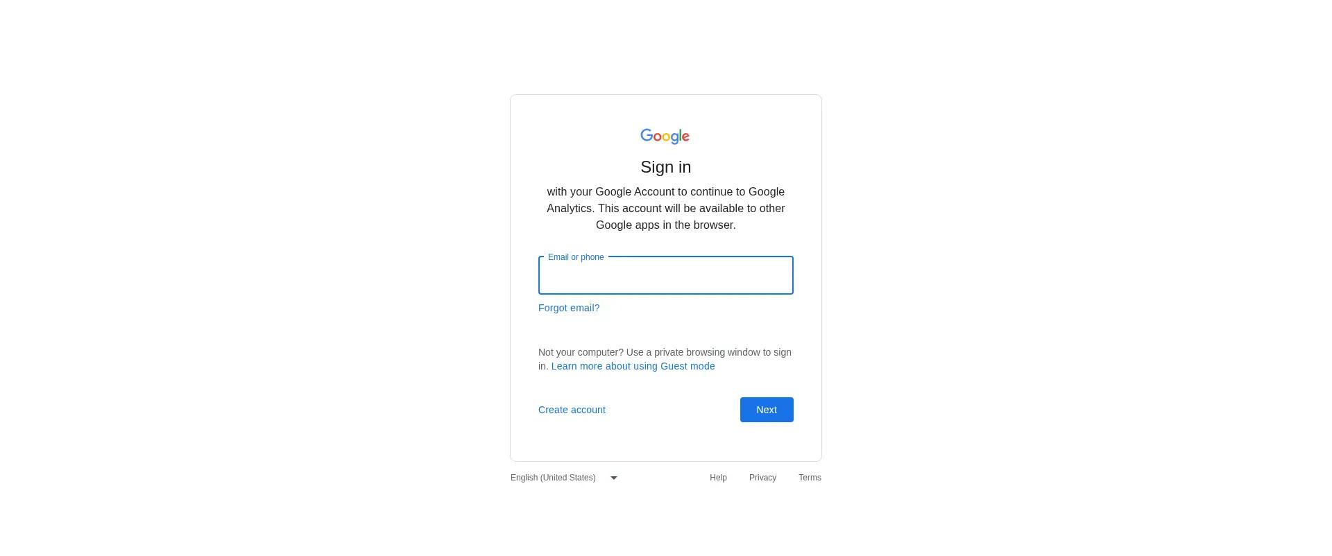 Google Analytics screenshot