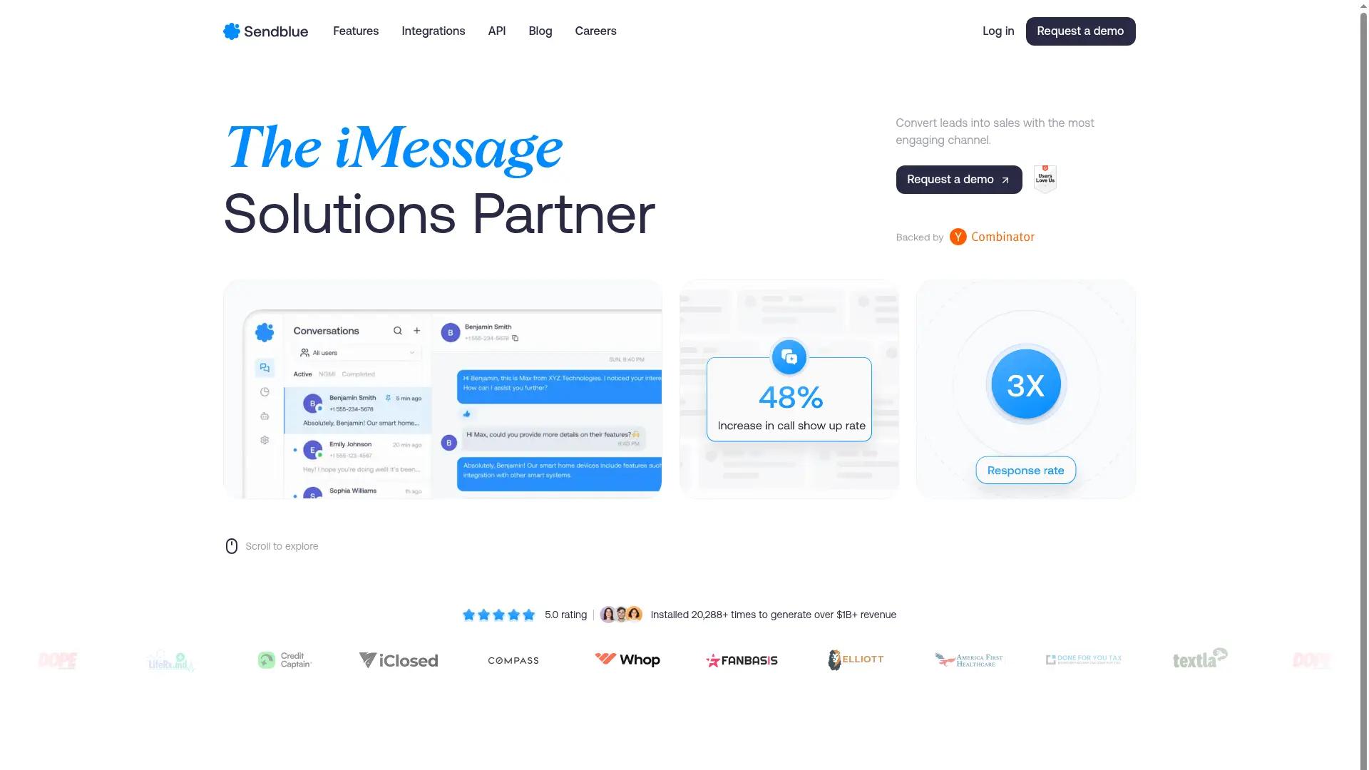 Sendblue screenshot
