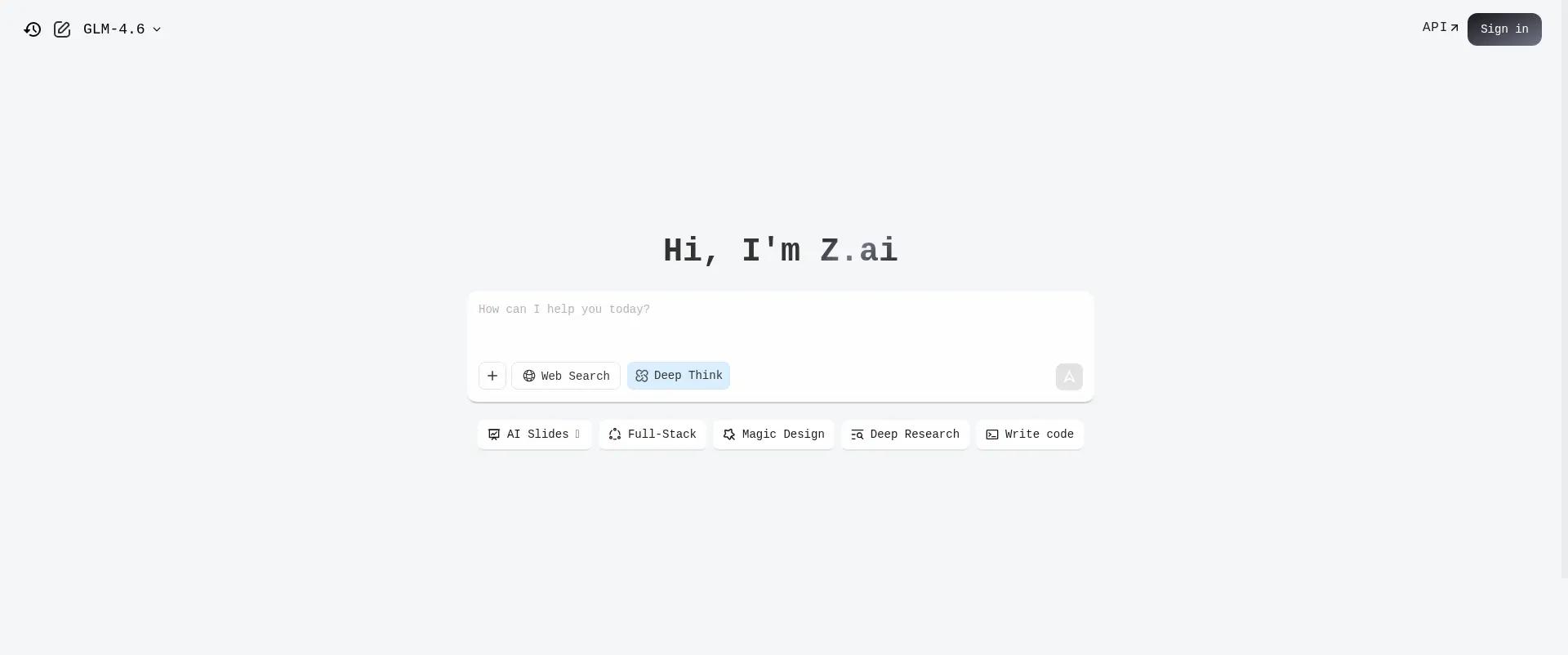 Z.ai screenshot