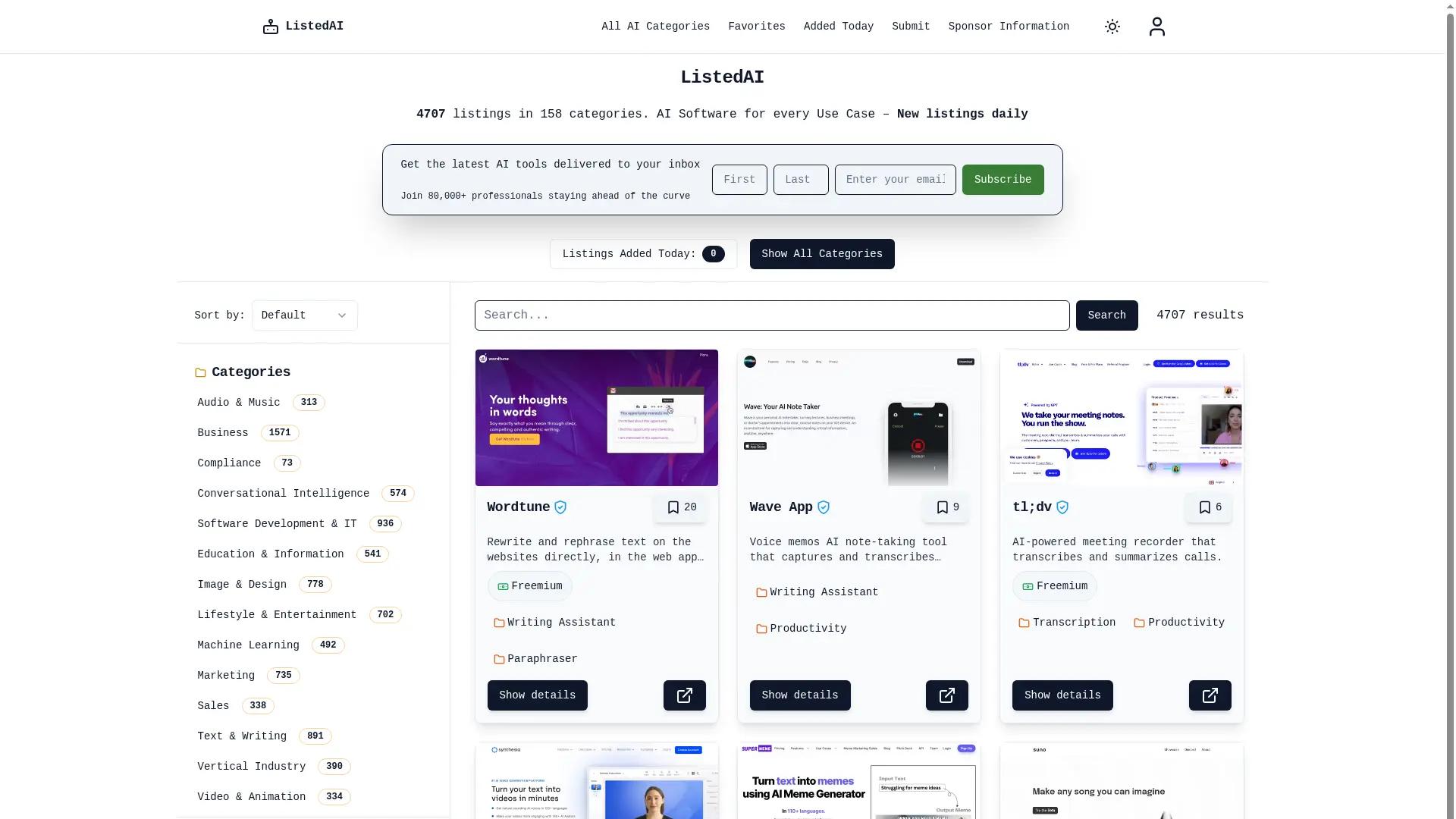 ListedAI screenshot