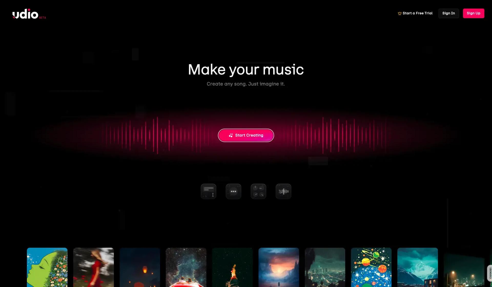 udio screenshot