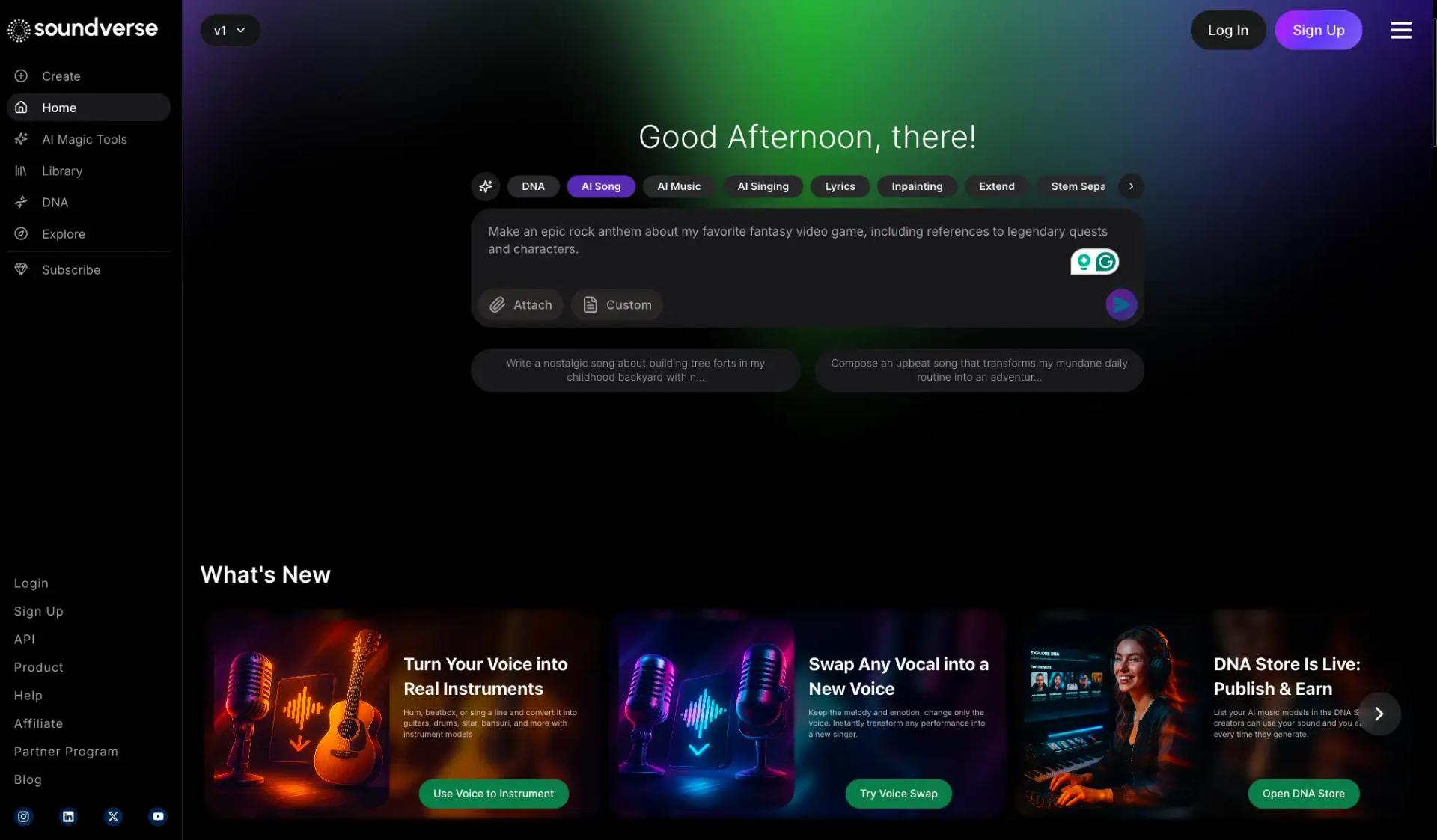 Soundverse AI screenshot
