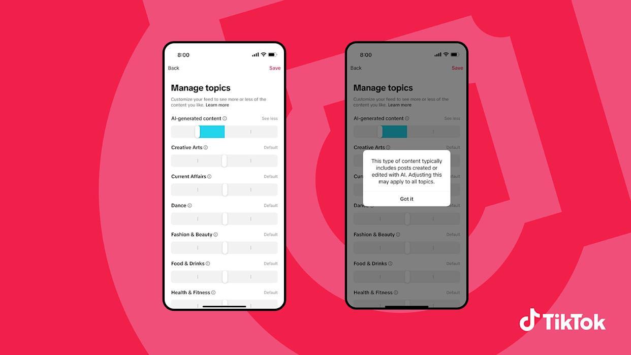 TikTok will let users tone down the amount of AI content in their feed